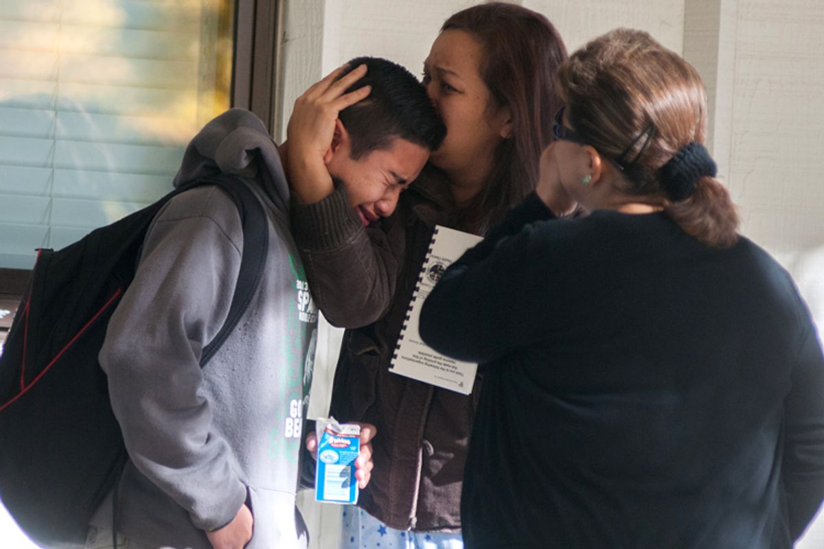 A Sparks Middle School student, October 21, 2013 in Sparks, Nev.  (AP/Kevin Clifford)