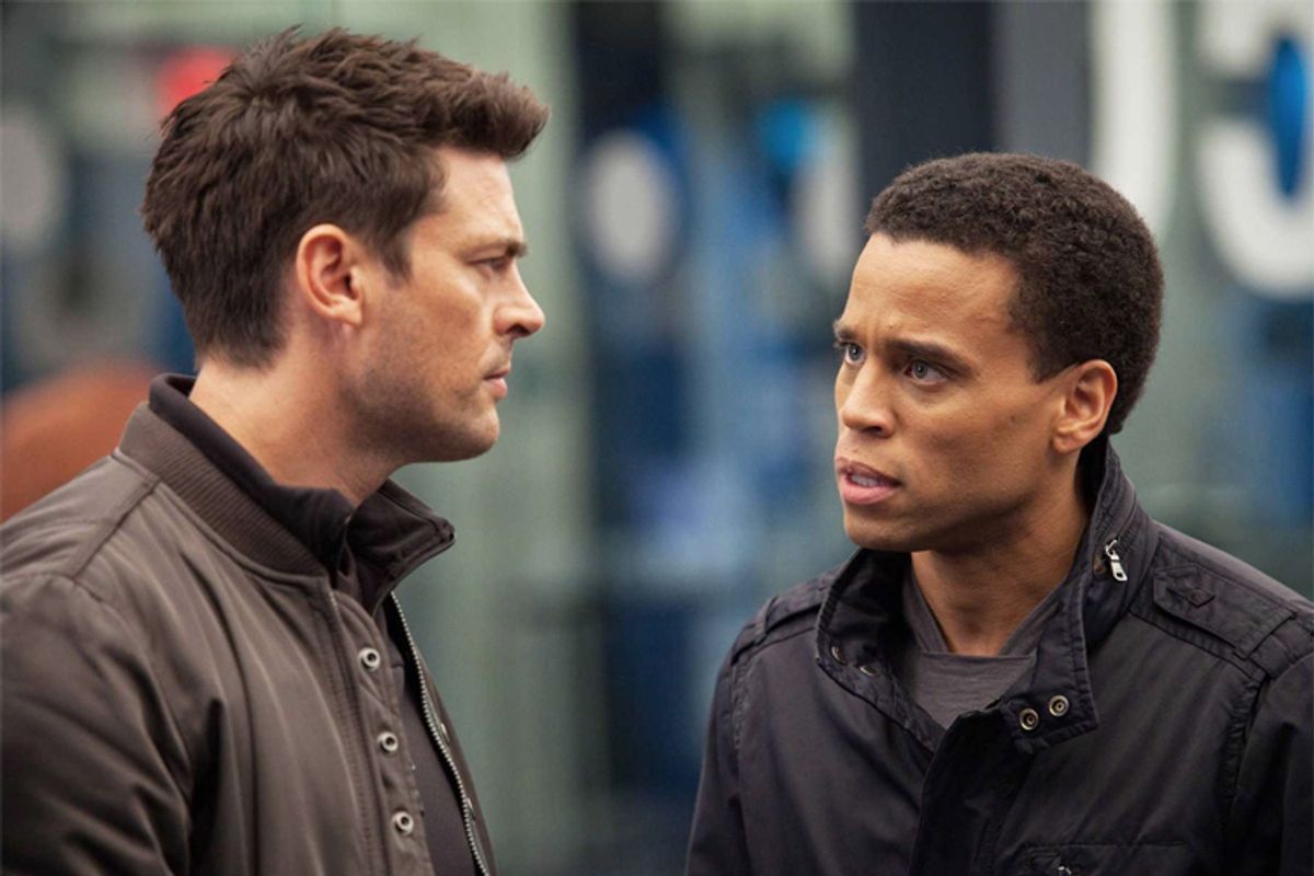 Karl Urban and Michael Ealy in "Almost Human"    (Fox)