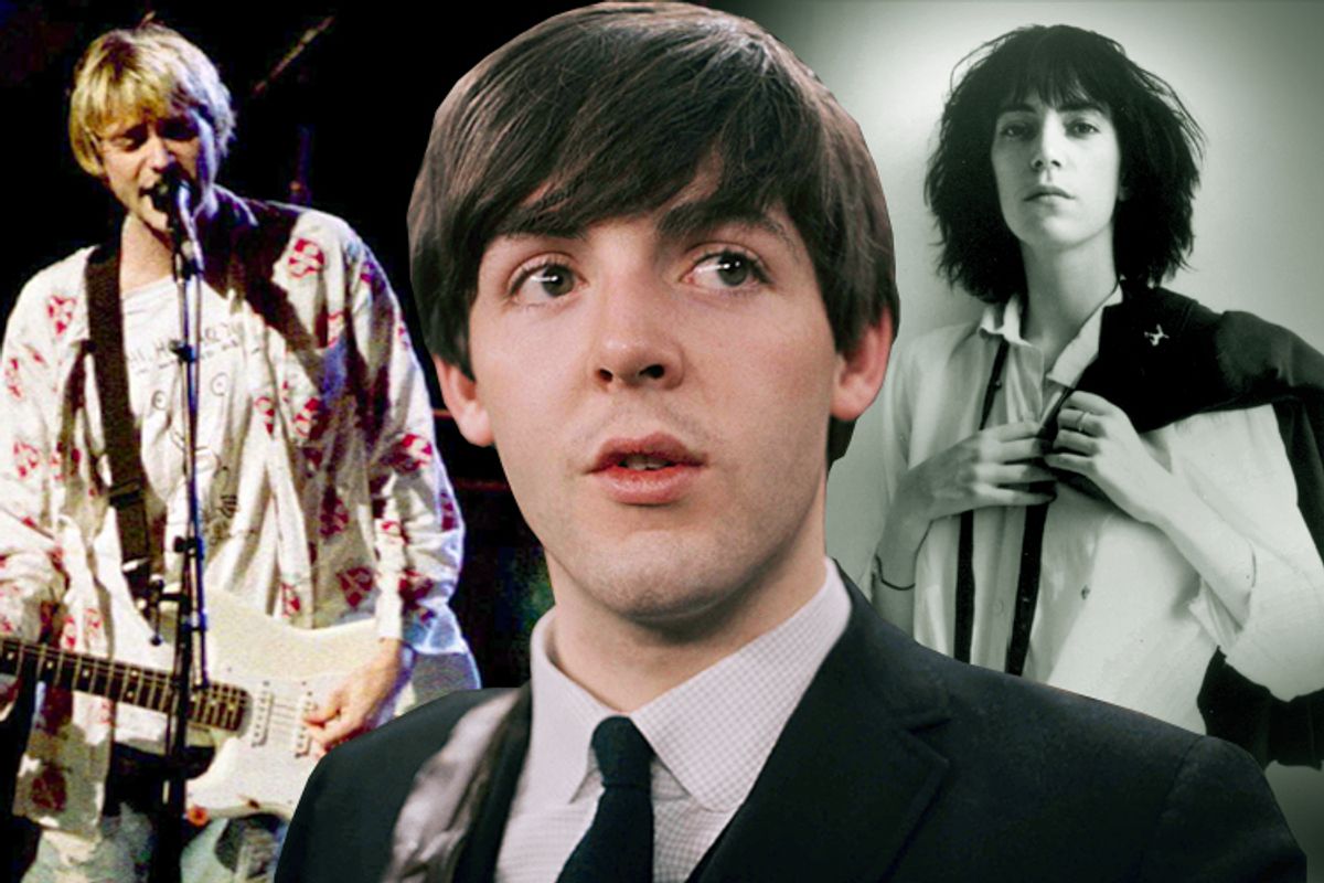 Kurt Cobain, Paul McCartney, Patti Smith      (Reuters/Lee Celano/AP/Arista Records/Robert Mapplethorpe)