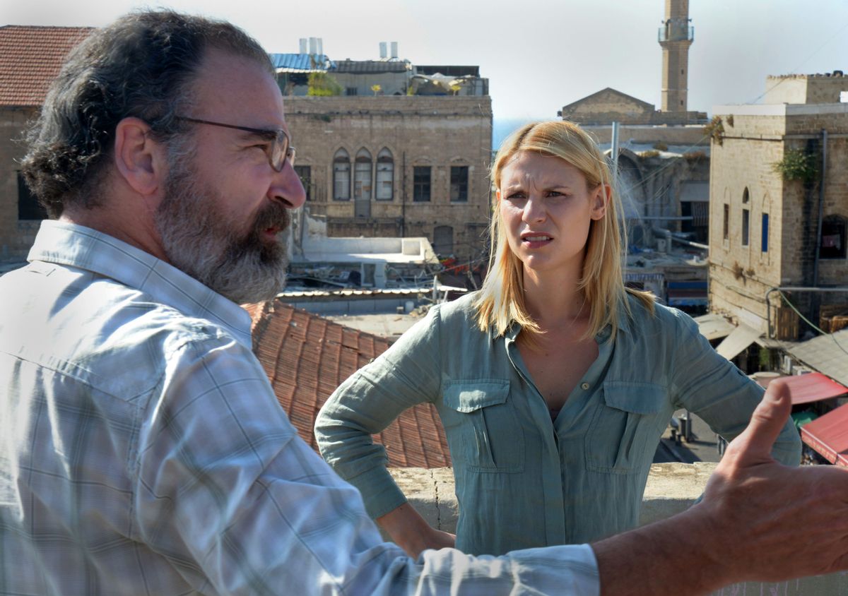  Claire Danes as Carrie Mathison, right, and Mandy Patinkin as Saul Berenson in a scene from the second season of "Homeland."   (AP/Showtime/Ronen Akerman)