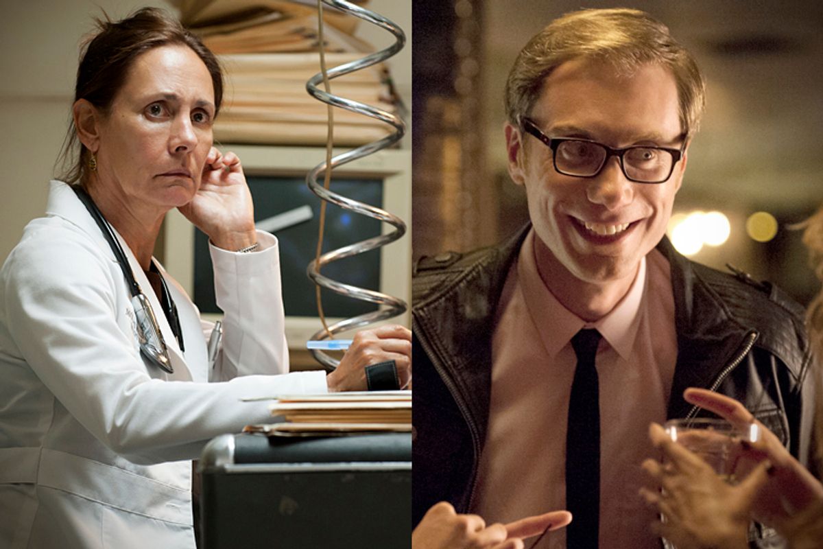 Laurie Metcalf in "Getting On," Stephen Merchant in "Hello Ladies"        (HBO)