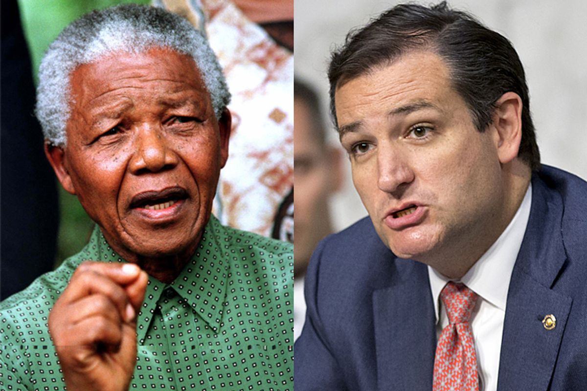 Nelson Mandela, Ted Cruz            (Reuters/AP/J. Scott Applewhite)