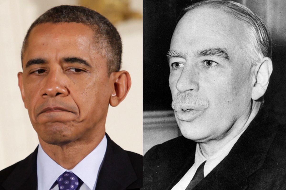 Barack Obama, John Maynard Keynes                (Reuters/Yuri Gripas/AP)