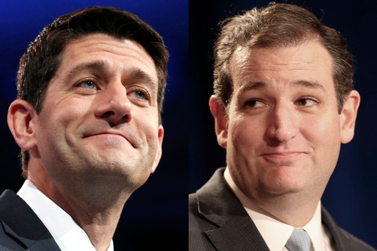 Paul Ryan, Ted Cruz            (Reuters/Kevin Lamarque/Joe Mitchell)