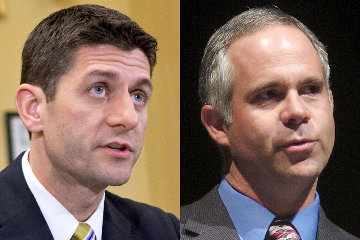 Paul Ryan, Tim Huelskamp         (AP/J. Scott Applewhite/John Hanna)