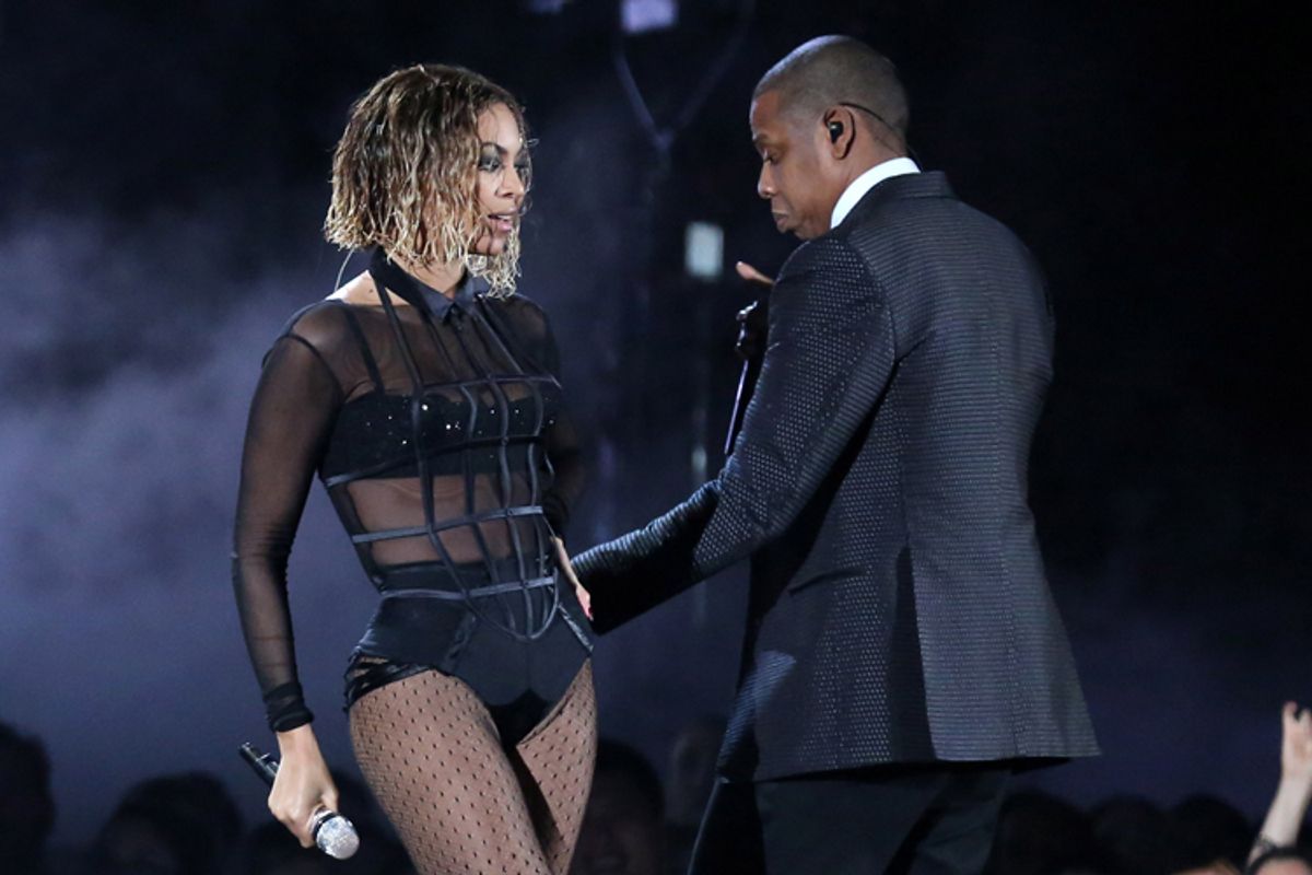 Beyonce and Jay-Z perform at the 56th annual Grammy Awards, Jan. 26, 2014,.         (AP/Matt Sayles)
