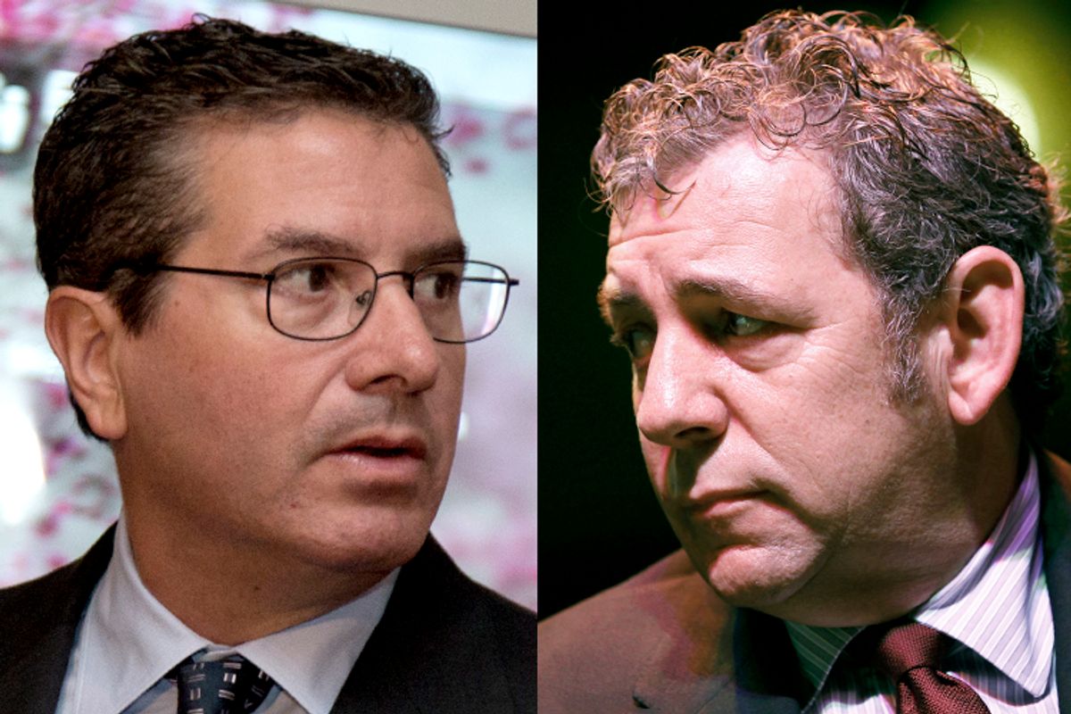 Daniel Snyder, owner of the Washington Redskins; James Dolan, executive chairman of the Madison Square Garden Co.      (AP/Carolyn Kaster/Reuters/Mike Segar)