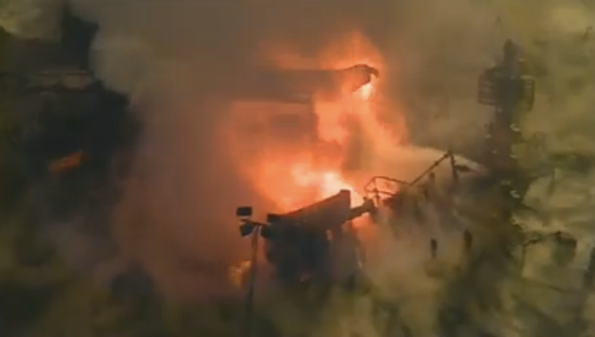 The February 11, 2014 fire in Bobtown, Pennsylvania       (Screenshot, WPXI)