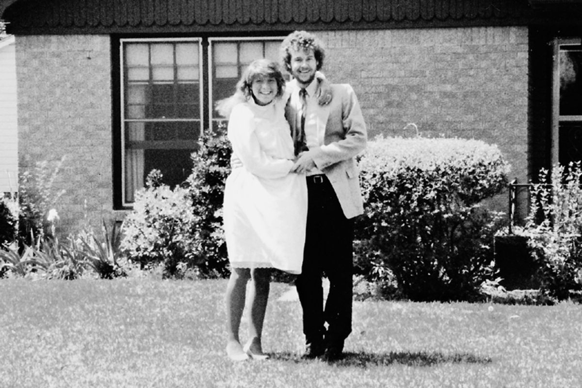 A photo of the author, pregnant with her son Benjamin, in Texas with her husband, Jim, spring 1986.   