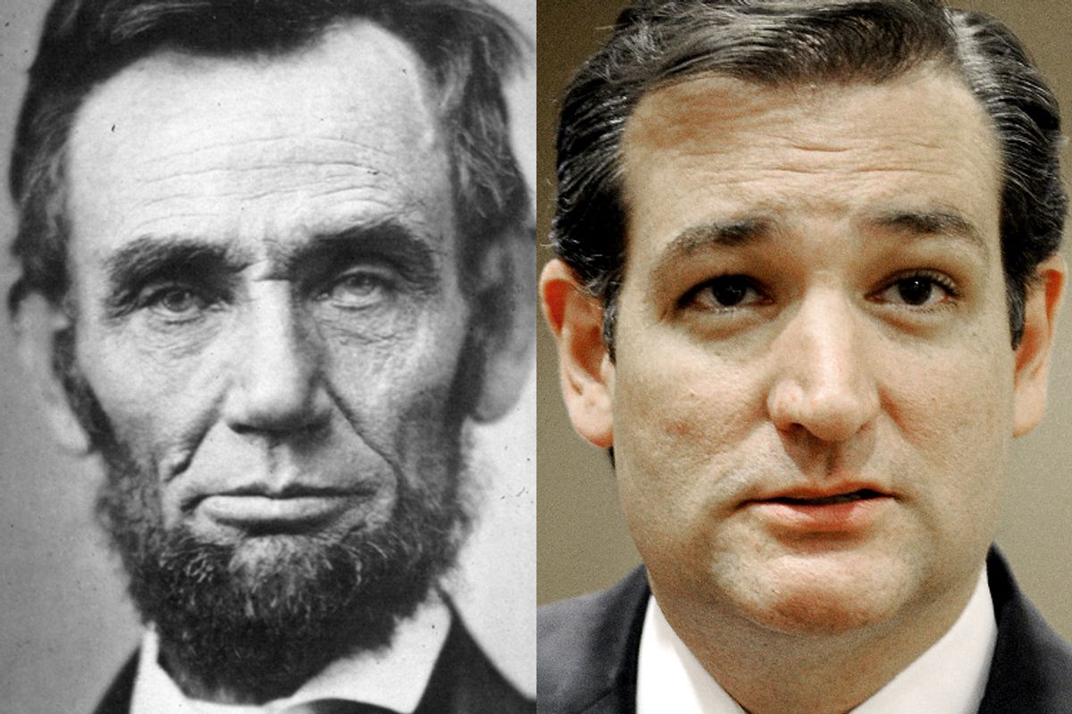 Abraham Lincoln, Ted Cruz                       (AP/Alexander Gardner/Pat Sullivan)