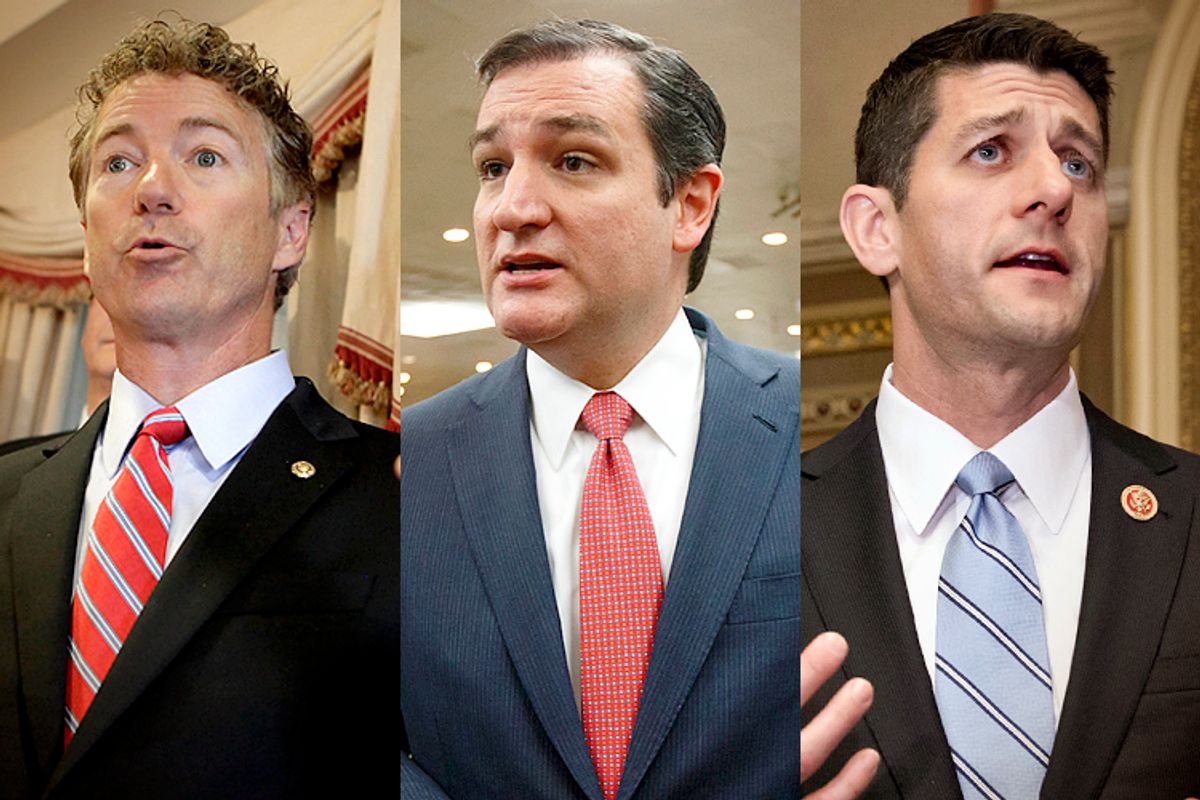 Rand Paul, Ted Cruz, Paul Ryan                                                      (Reuters/Yuri Gripas/AP/J. Scott Applewhite)