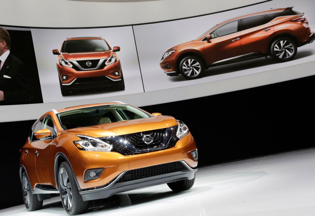 The 2015 Nissan Murano SUV is introduced at the New York International Auto Show, Wednesday, April 16, 2014, in New York. (AP Photo/Mark Lennihan) (AP)