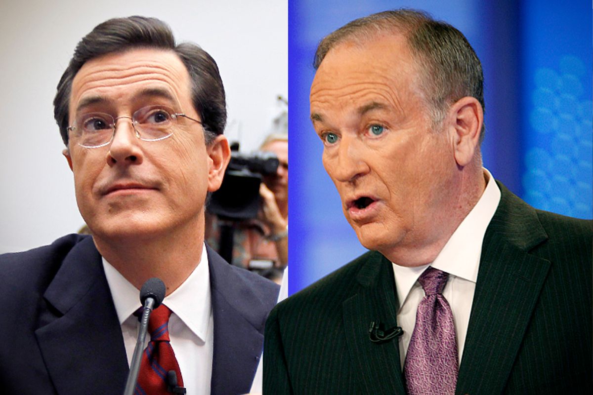 Stephen Colbert, Bill O'Reilly               (AP/Alex Brandon/Kathy Willens)