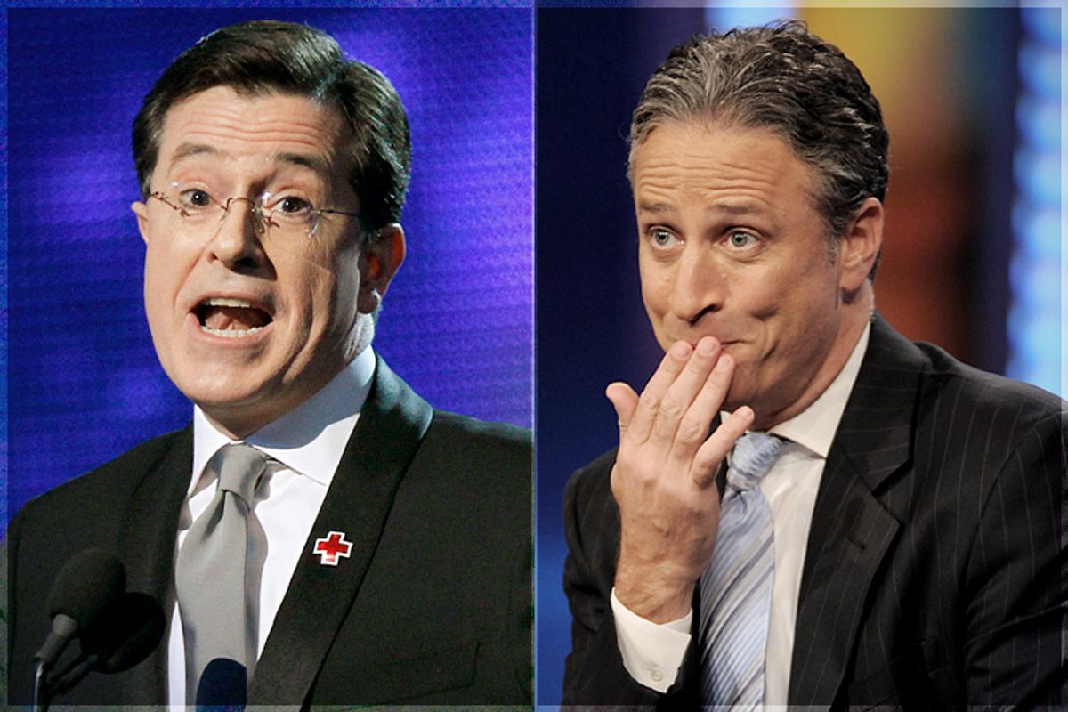 Stephen Colbert, Jon Stewart              (Reuters/Mike Blake/AP/Evan Agostini)