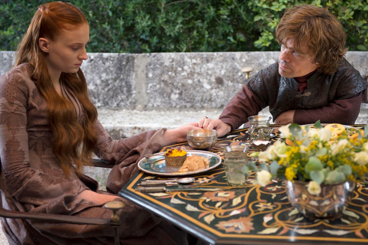 Sophie Turner and Peter Dinklage on "Game of Thrones"              (HBO)