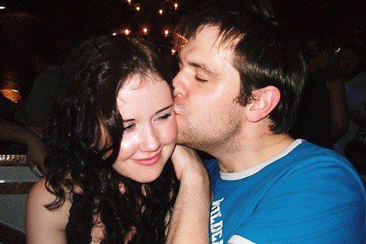 A photo of the author with his late wife, Jill Meagher     