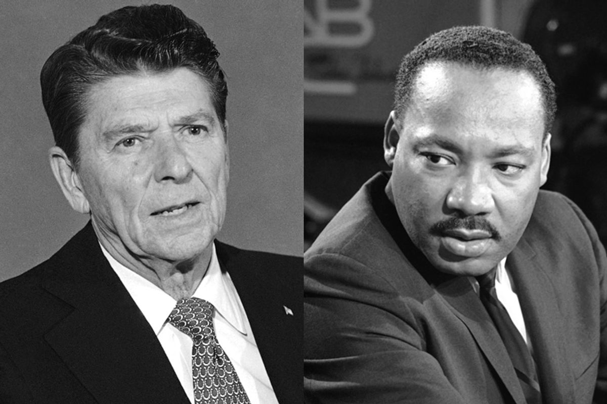 Ronald Reagan, Dr. Martin Luther King, Jr.      (AP/Reed Saxon/Henry Burroughs)