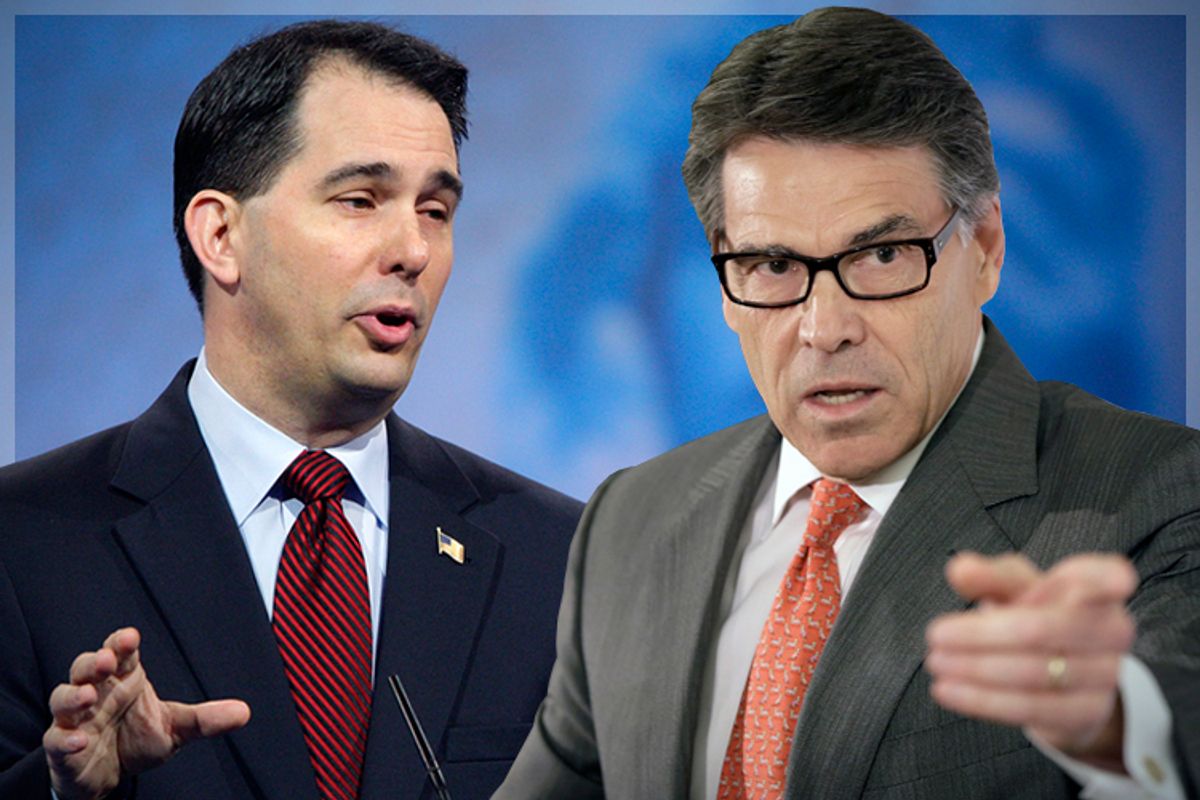 Scott Walker, Rick Perry                (Reuters/Jonathan Ernst/AP/Reed Saxon)