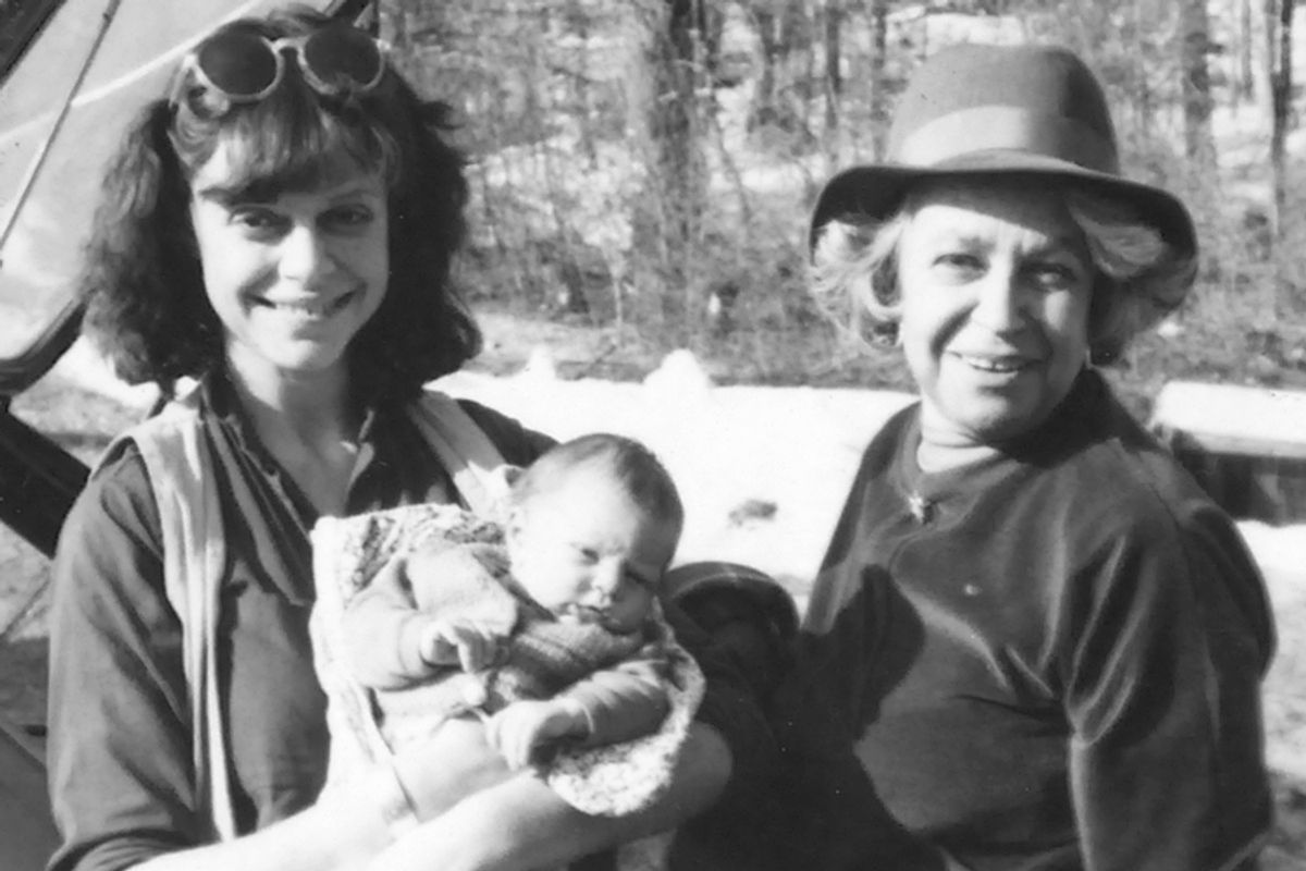 A photo of the author, left, with her mother and her son Charlie   