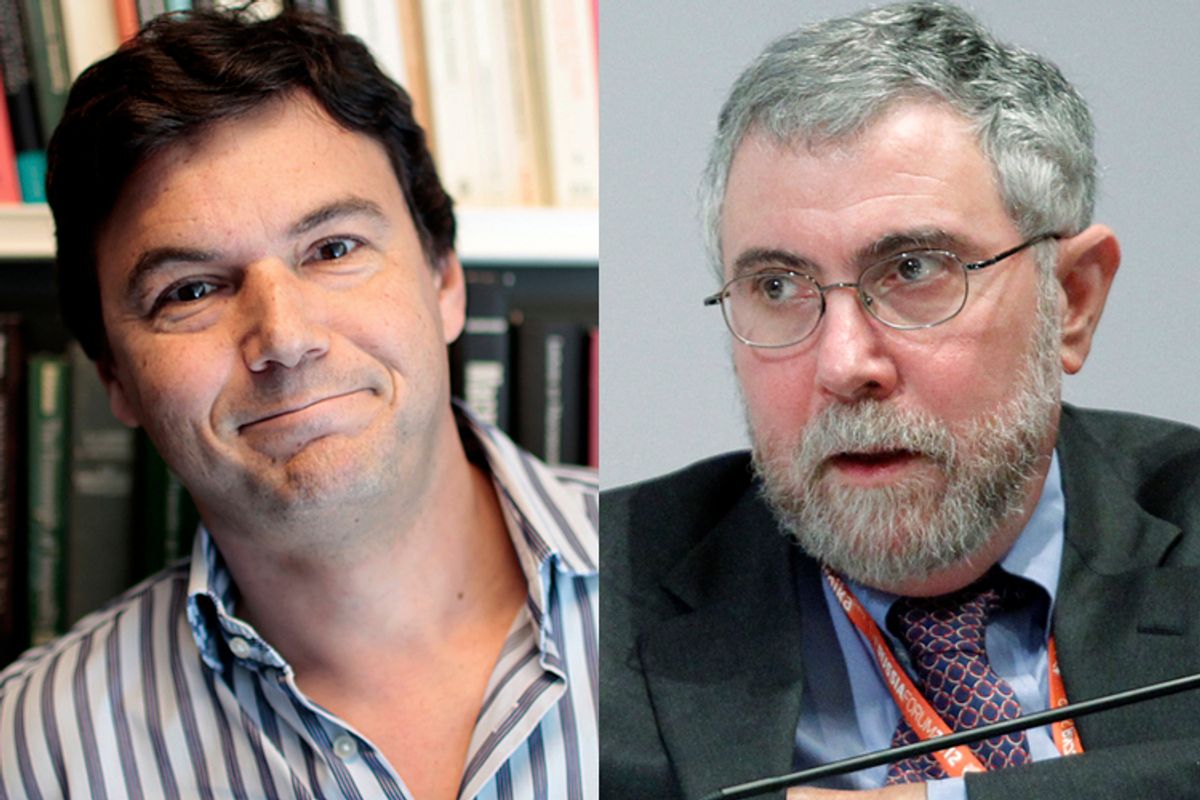 Thomas Piketty, Paul Krugman                                       (Reuters/Charles Platiau/Anton Golubev)