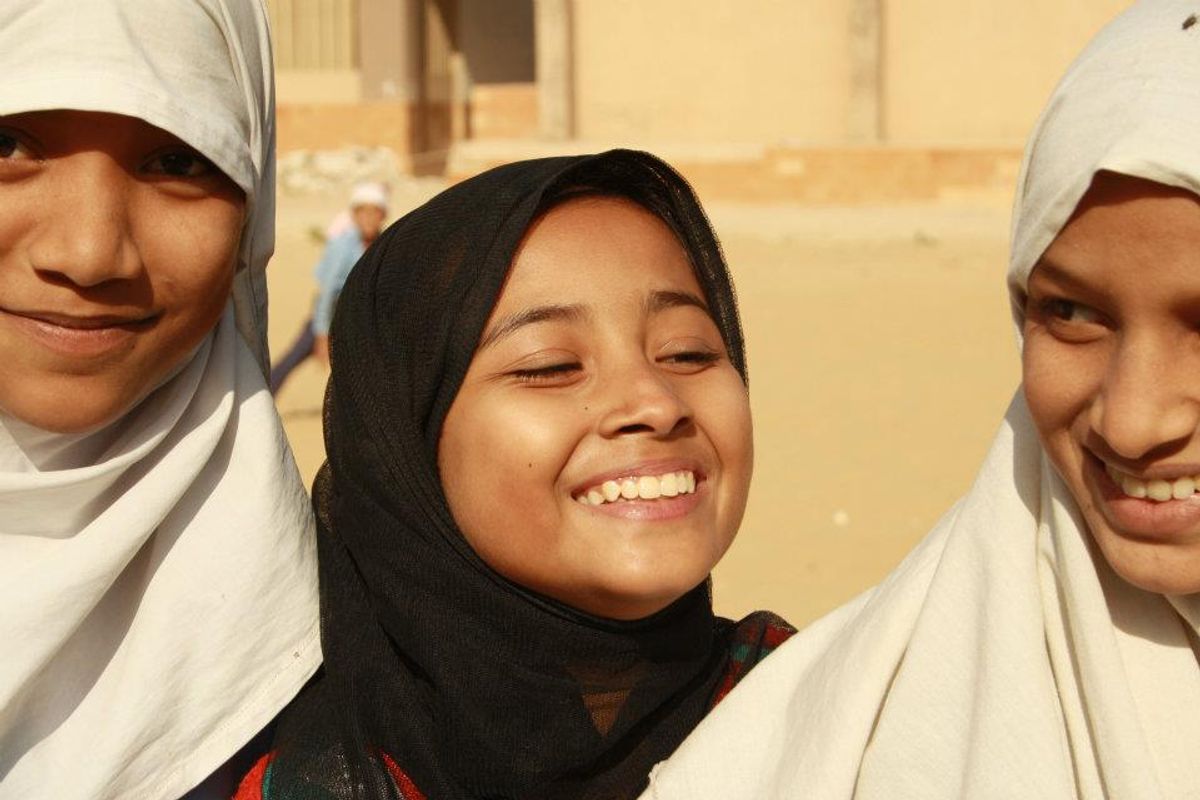Students on break at Qasim-ul-Uloom school in Orangi-town, Karachi.    (Maria Khwaja)