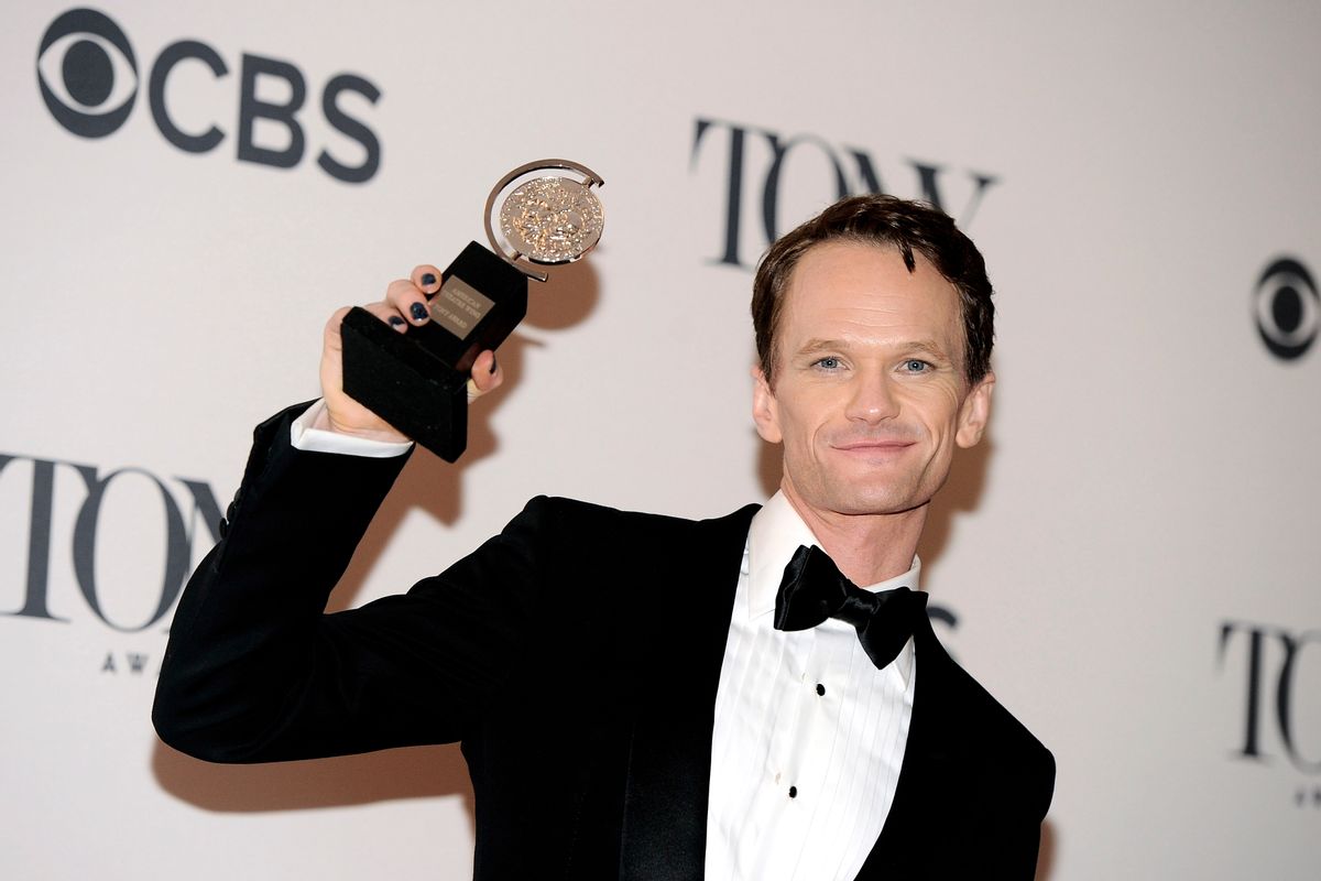 Neil Patrick Harris poses with his award for best performance by an actor in a leading role in a musical for his role in "Hedwig and The Angry Inch" in the press room at the 68th annual Tony Awards at Radio City Music Hall on Sunday, June 8, 2014, in New York. (Photo by Charles Sykes/Invision/AP)   (Charles Sykes/Invision/AP)