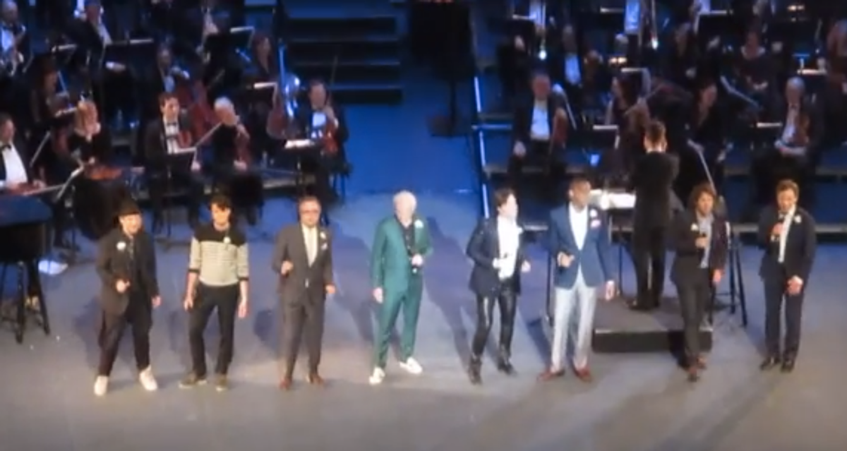 "Summer Nights" from "Grease" sung during the finale of "If I Loved You: Gentlemen Prefer Broadway" at Toronto’s Luminato Festival (screenshot)