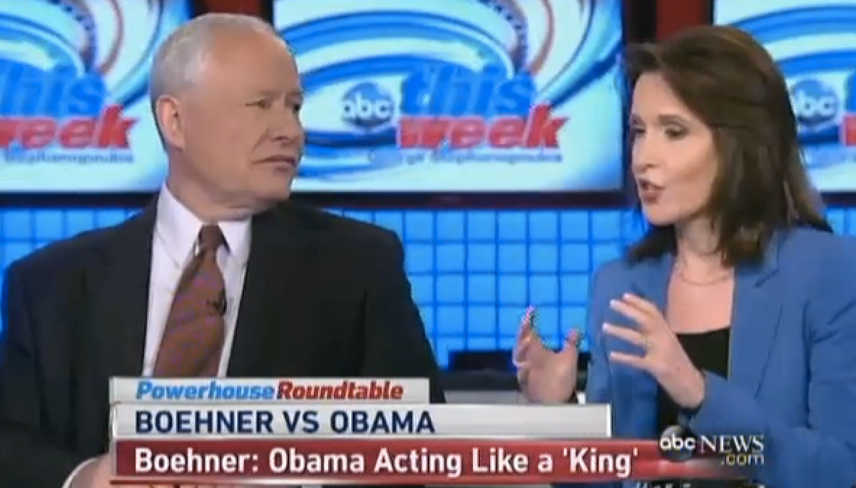  Bill Kristol and Katrina vanden Heuvel on ABC's "This Week"                  (screenshot)