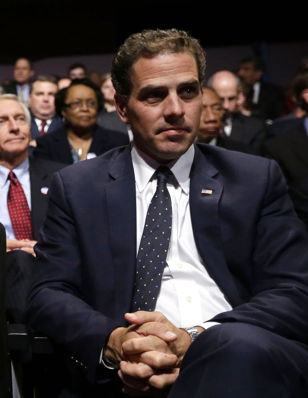 In this Oct. 11, 2012, file photo Hunter Biden waits for the start of the his father's, Vice President Joe Biden's, debate at Centre College in Danville, Ky. In 2014, Hunter Biden was hired by a private Ukrainian company that promotes energy independence from Russia. (AP Photo/Pablo Martinez Monsivais, File) (AP)