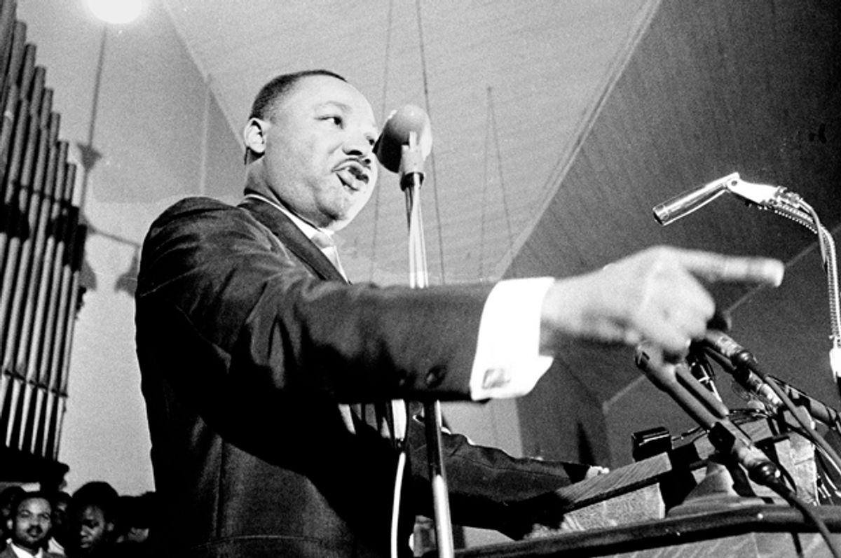 Martin Luther King, Jr., speaks at a Selma, Ala., church in January 1965.         (AP)