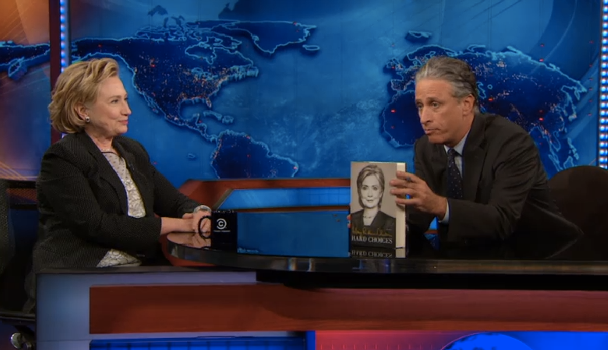 Jon Stewart interviews Hillary Clinton      (screenshot)