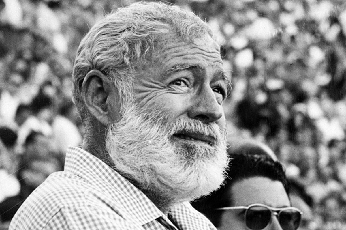 Ernest Hemingway attends a bullfight in Madrid, Spain, November 1960.       (AP)