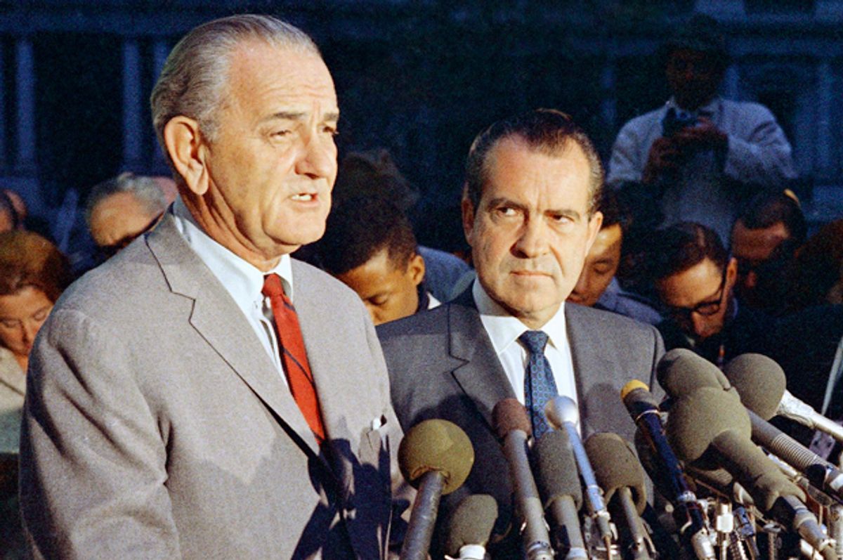 Lyndon B. Johnson and Richard M. Nixon         (AP/Charles Tasnadi)