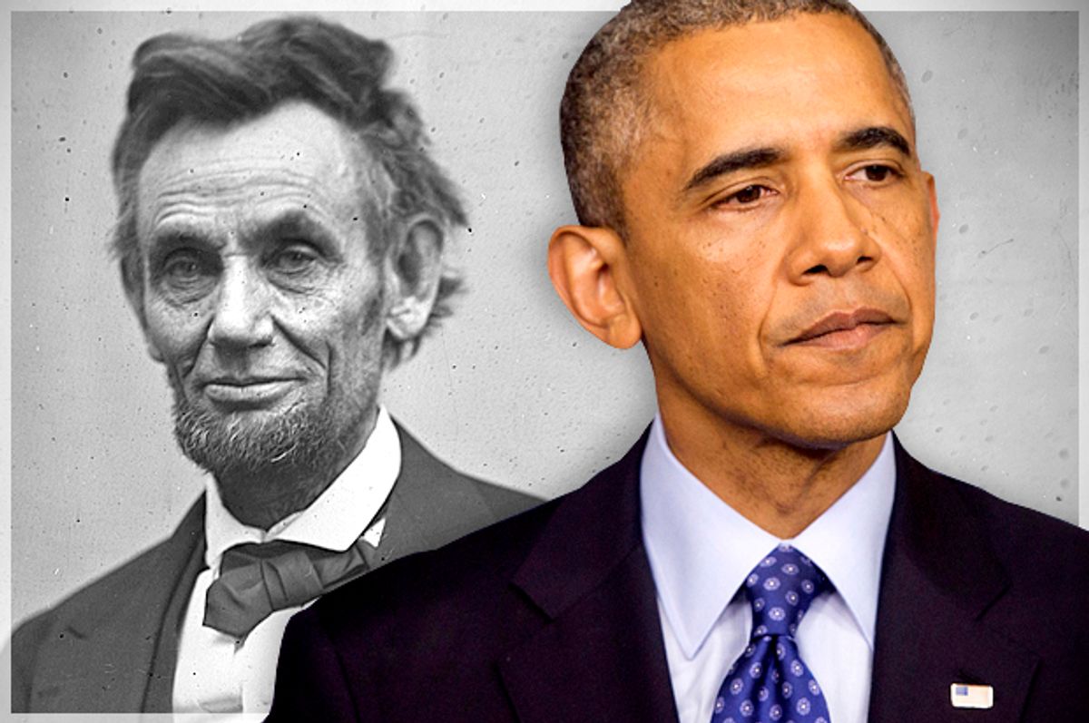 Abraham Lincoln, Barack Obama                  (AP/Alexander Gardner/Pablo Martinez Monsivais/Salon)