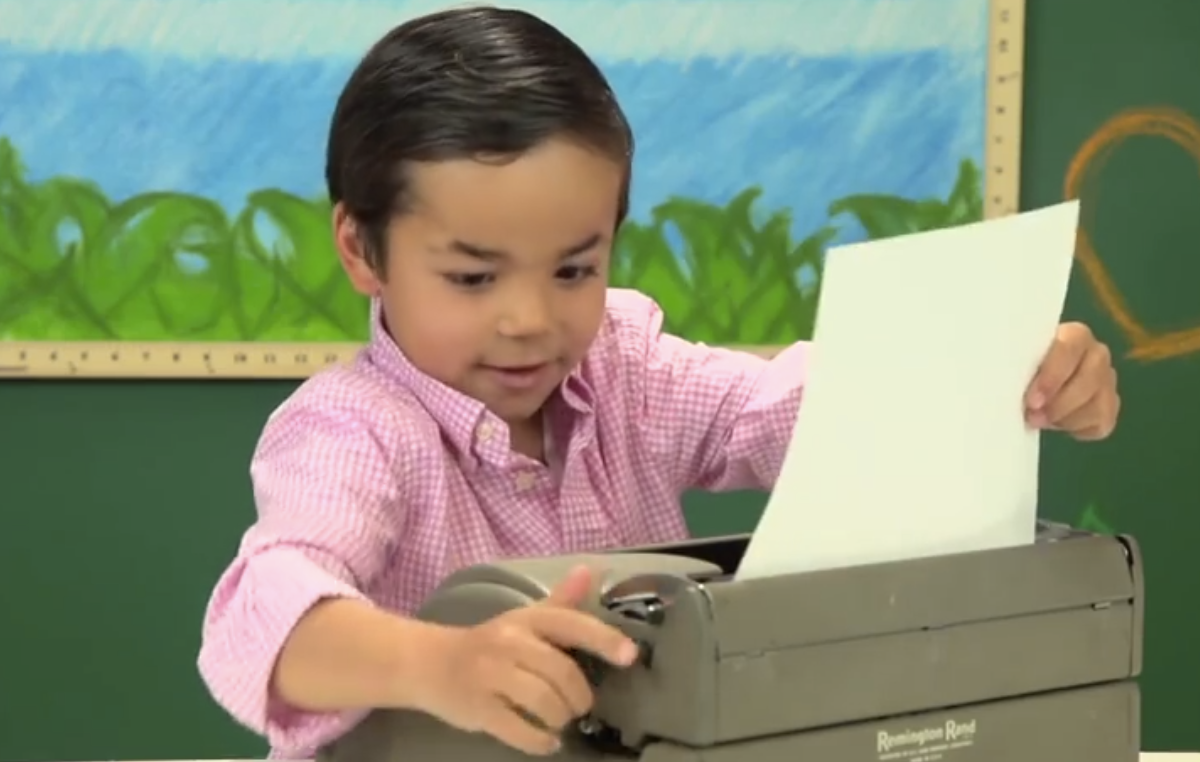  Kids react to typewriters     (screenshot)