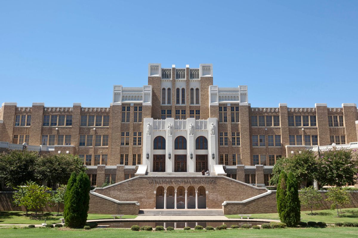 FILE - This Sept. 10, 2012, file photo shows Little Rock Central High School in Little Rock, Ark. A federal judge Thursday, Aug. 21, 2014, ended a large part of an Arkansas desegregation case rooted in the Little Rock Central High School crisis of 1957. (AP Photo/Danny Johnston, File) (AP)