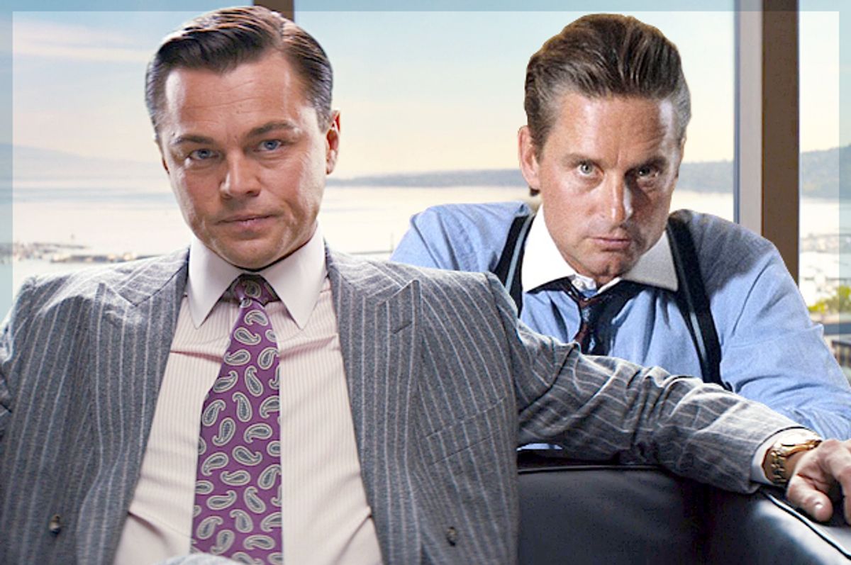  Leonardo DiCaprio in "The Wolf of Wall Street," Michael Douglas in "Wall Street"  