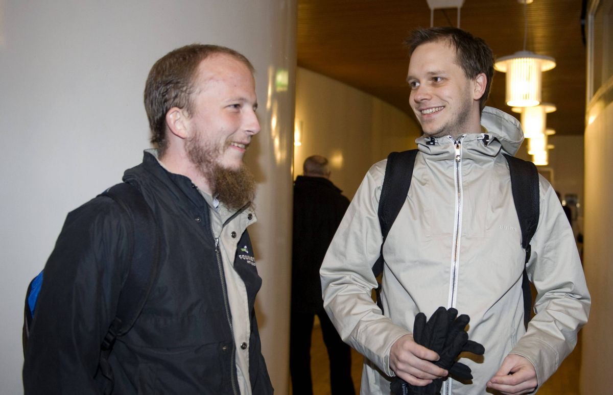 Pirate Bay founders Gottfrid Svartholm Warg and Peter Sunde     (Associated Press)