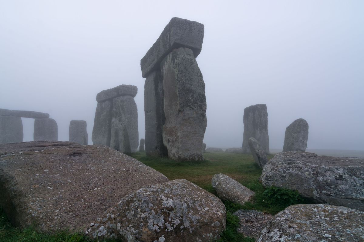 An undated photo made available by the University of Birmingham, England, of Stonehenge where a hidden complex of archaeological monuments has been uncovered using hi-tech methods of scanning below the Earth's surface. (AP Photo/University of Birmingham, Geert Verhoeven) (AP)