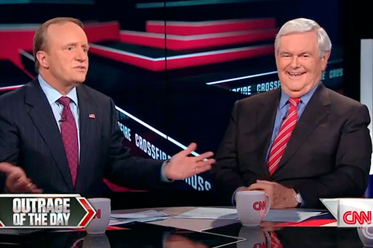 Paul Begala and Newt Gingrich on "Crossfire"    (CNN)