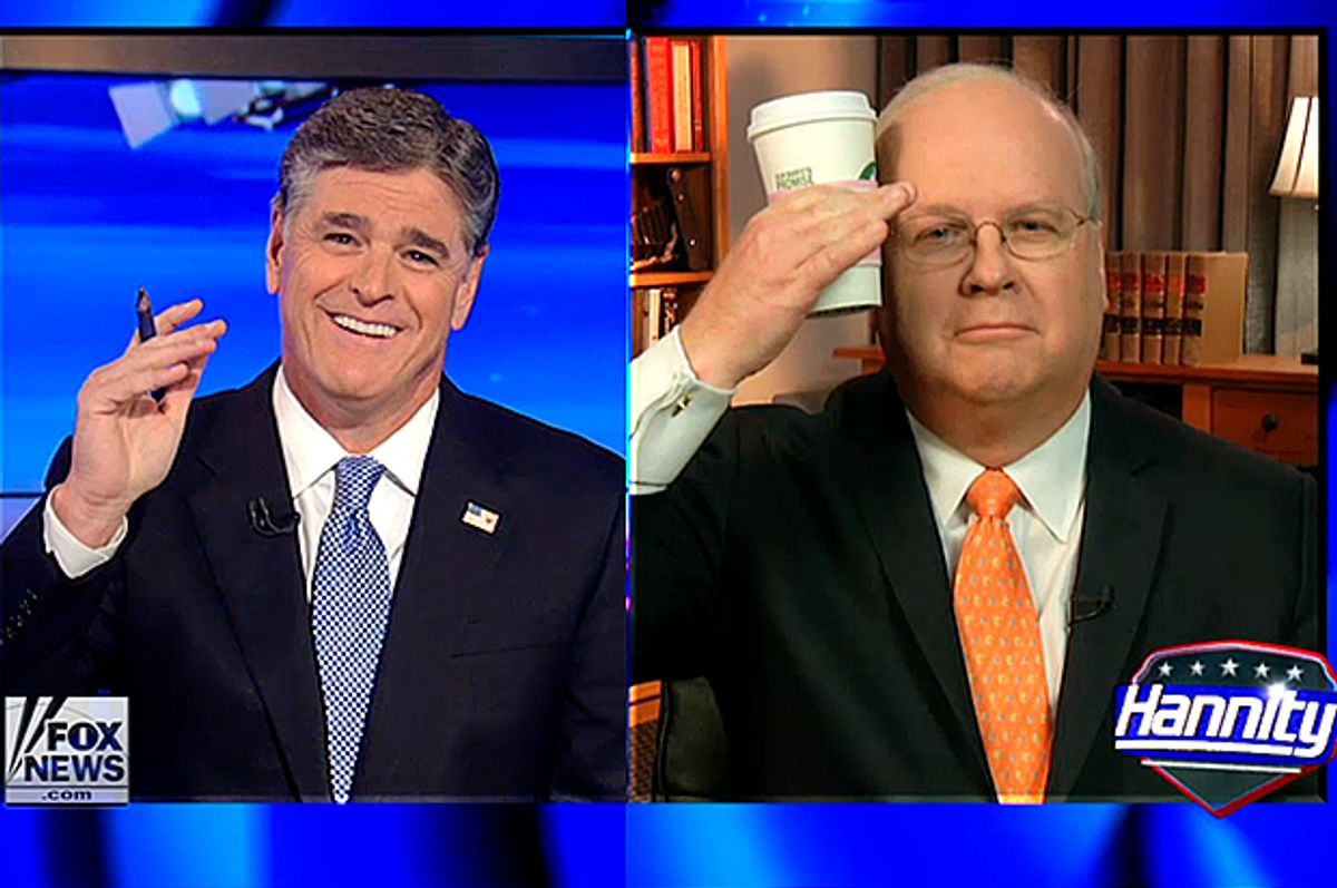 Sean Hannity, Karl Rove      (Fox News)