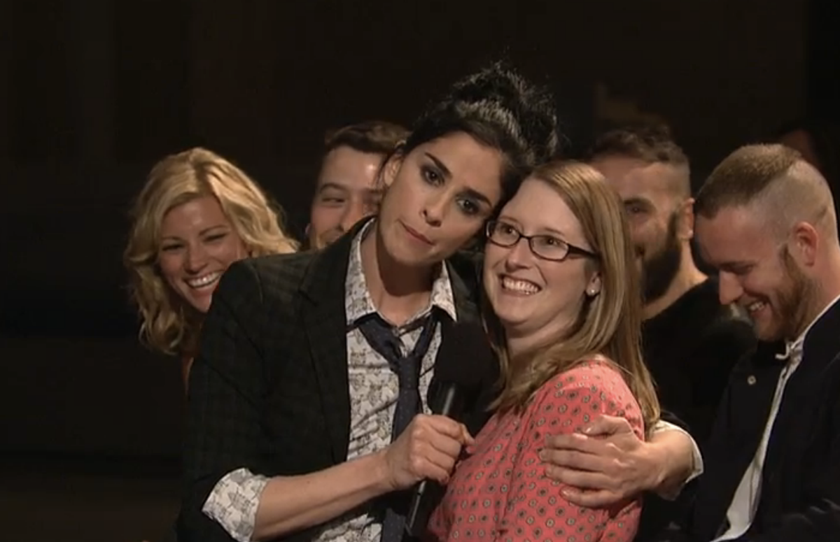 Sarah Silverman gets close with the audience       (Screenshot/"Saturday Night Live")