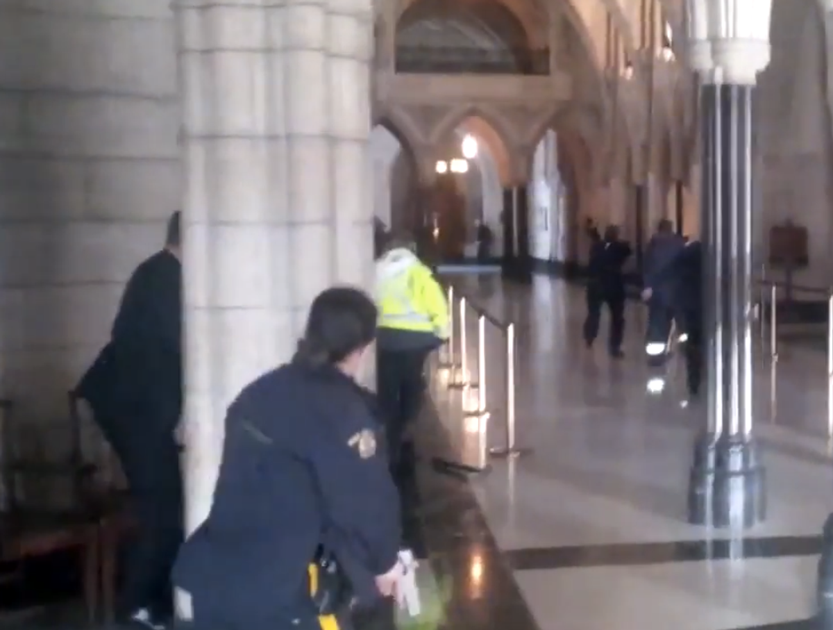 Terrifying video reveals heavy gunfire inside Canadian Parliament ...