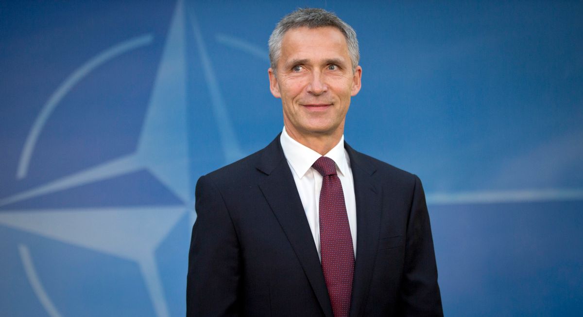 New NATO Secretary General Jens Stoltenberg arrives for his first day of work at NATO headquarters in Brussels on Wednesday, Oct. 1, 2014. A two-time prime minister, Stoltenberg became a recognizable face on the international scene with his dignified response to the twin terror attacks that killed 77 people in Norway in July 2011. (AP Photo/Virginia Mayo) (AP)