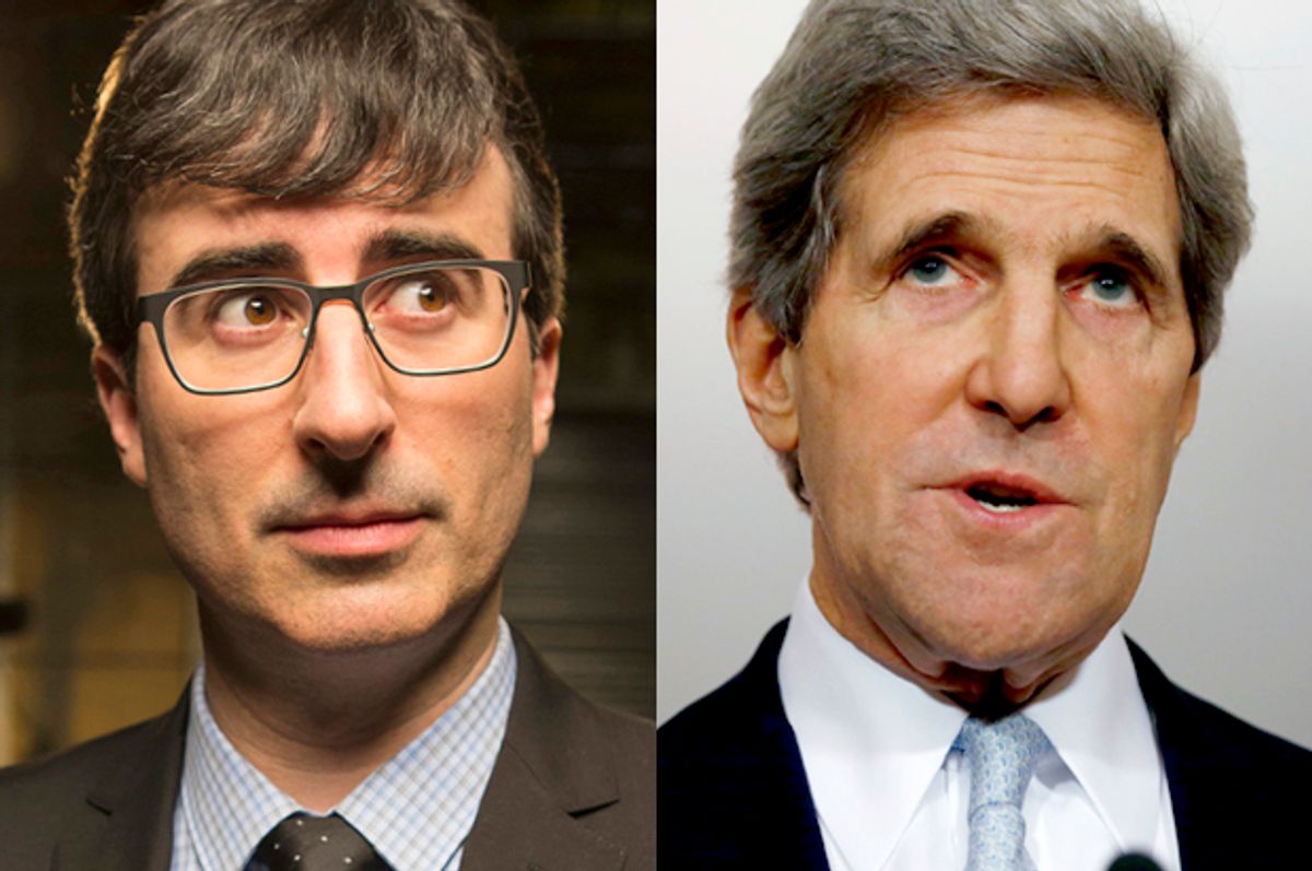 John Oliver, John Kerry          (HBO/Reuters/Jason Reed)