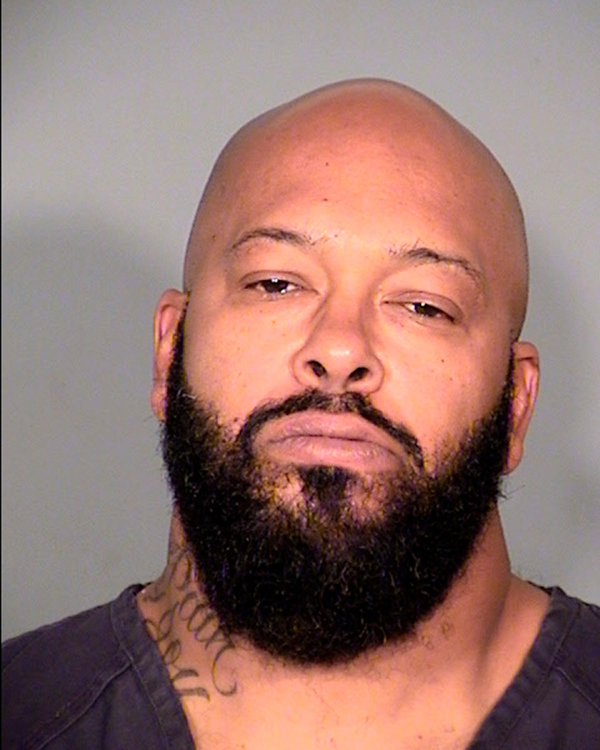 This Oct. 29, 2014 photo provided by the Las Vegas Metropolitan Police Department shows Marion "Suge" Knight.  (AP/Las Vegas Metropolitan Police Department)