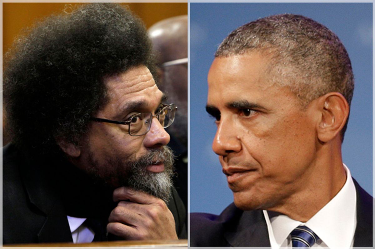 Cornel West, Barack Obama      (AP/Richard Drew/Chuck Burton)