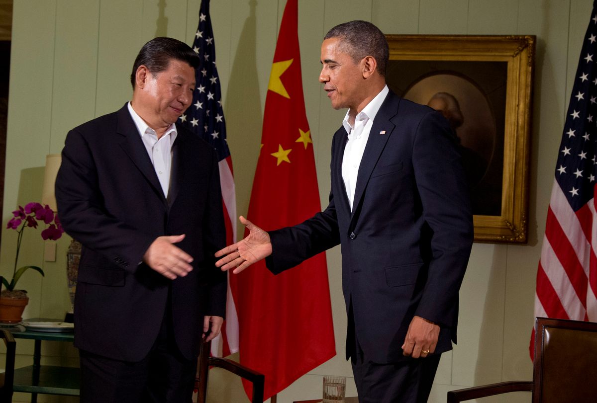 President Barack Obama, right, shakes hands with Chinese President Xi Jinping                  (AP/Evan Vucci)