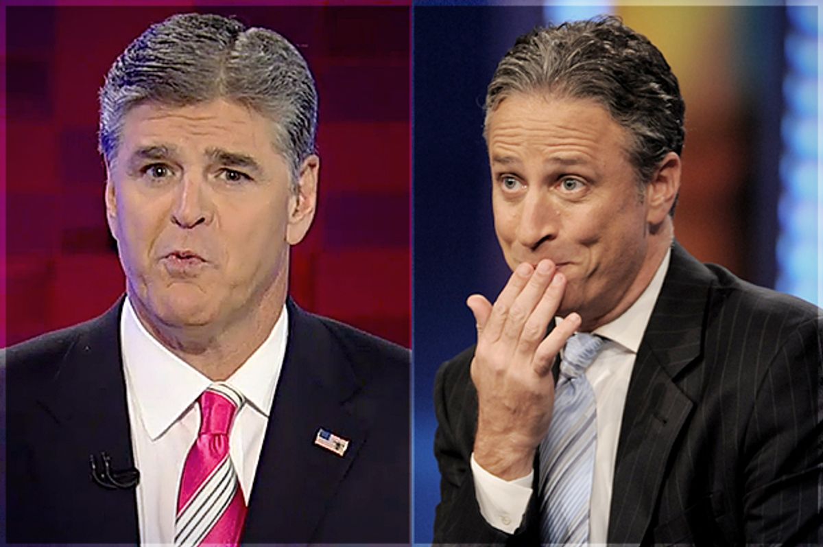 Sean Hannity, Jon Stewart        (Fox News/AP/Evan Agostini)