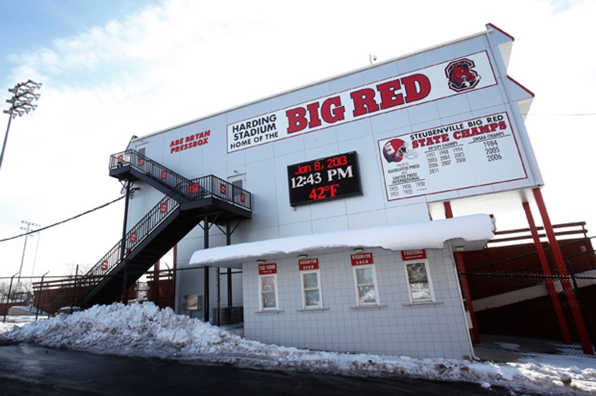 Harding Stadium, home of the Steubenville High Big Red football team, Steubenville, Ohio, January 8, 2013.        (Reuters/Jason Cohn)